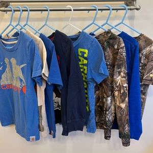 Carhartt boys shirts size 5. 9 shirts total. 5 short sleeve and 4 long sleeve.